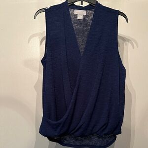 Liz Claiborne Deep Blue Drape Blouse